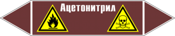 Маркировка трубопровода "ацетонитрил" (пленка, 716х148 мм) - Маркировка трубопроводов - Маркировки трубопроводов "ЖИДКОСТЬ" - Магазин охраны труда ohranatruda-shop.ru